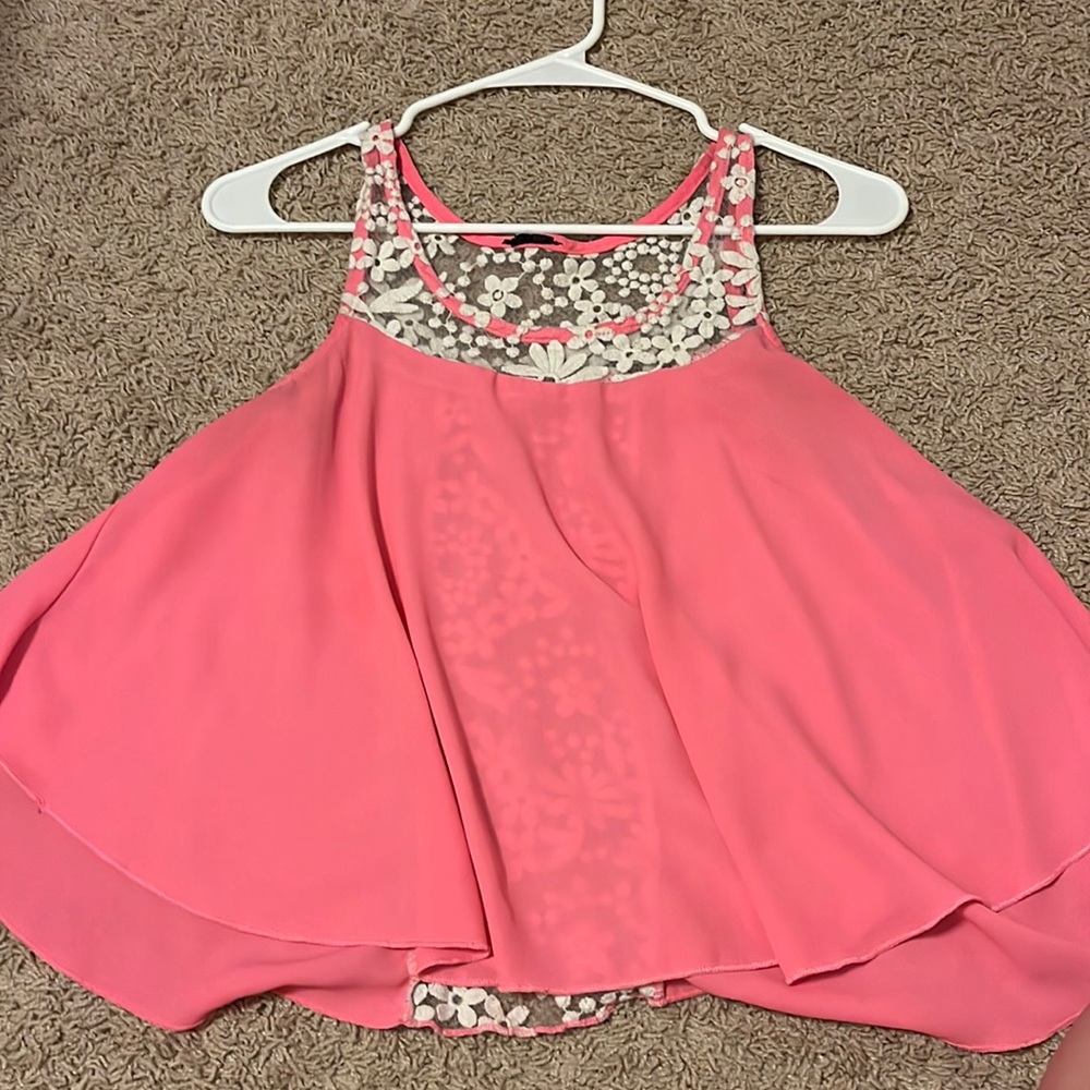 Pink floral tank top